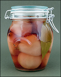 Seckel Pears in Cassis Syrup